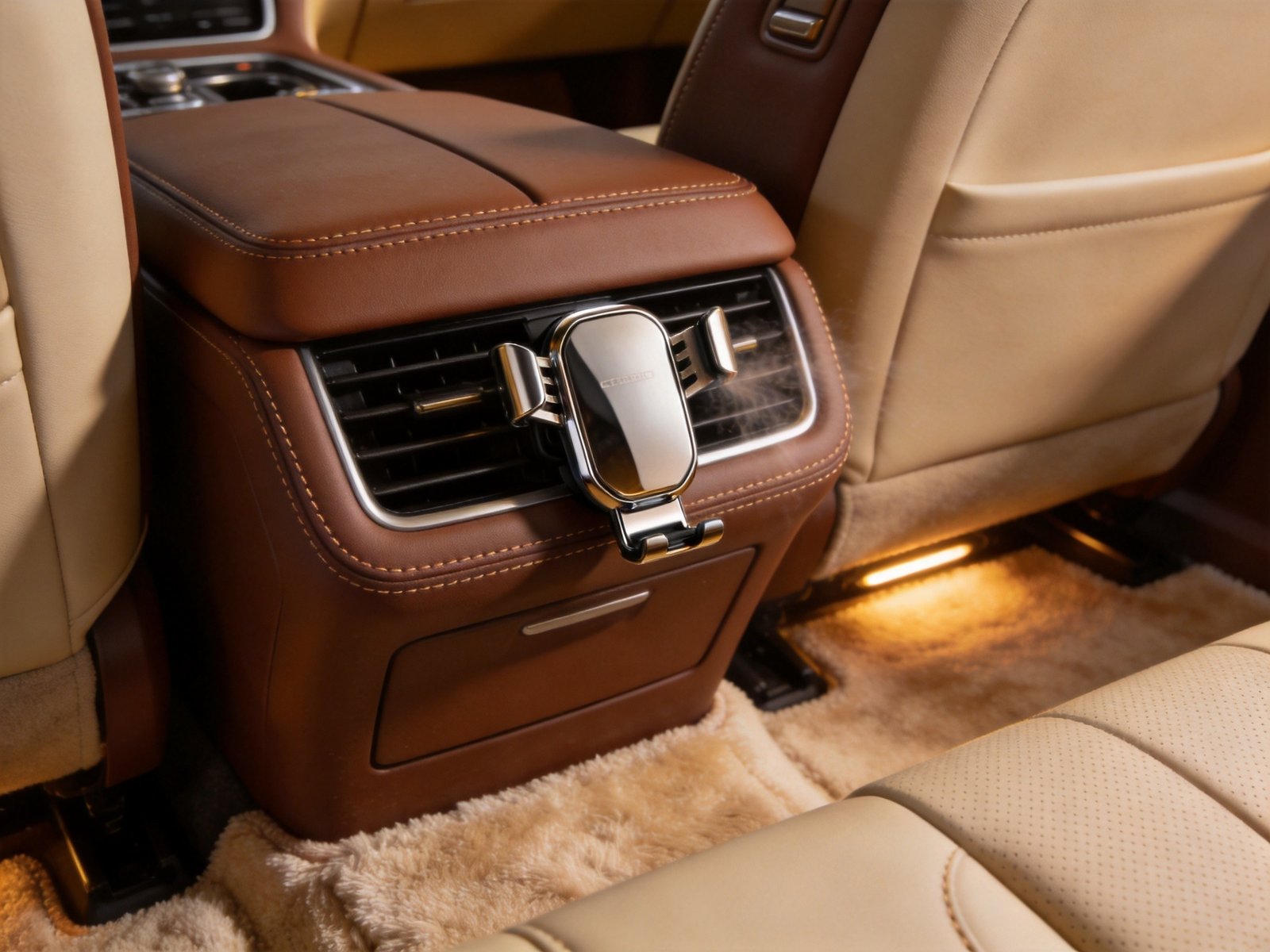 Car interior with seat covers