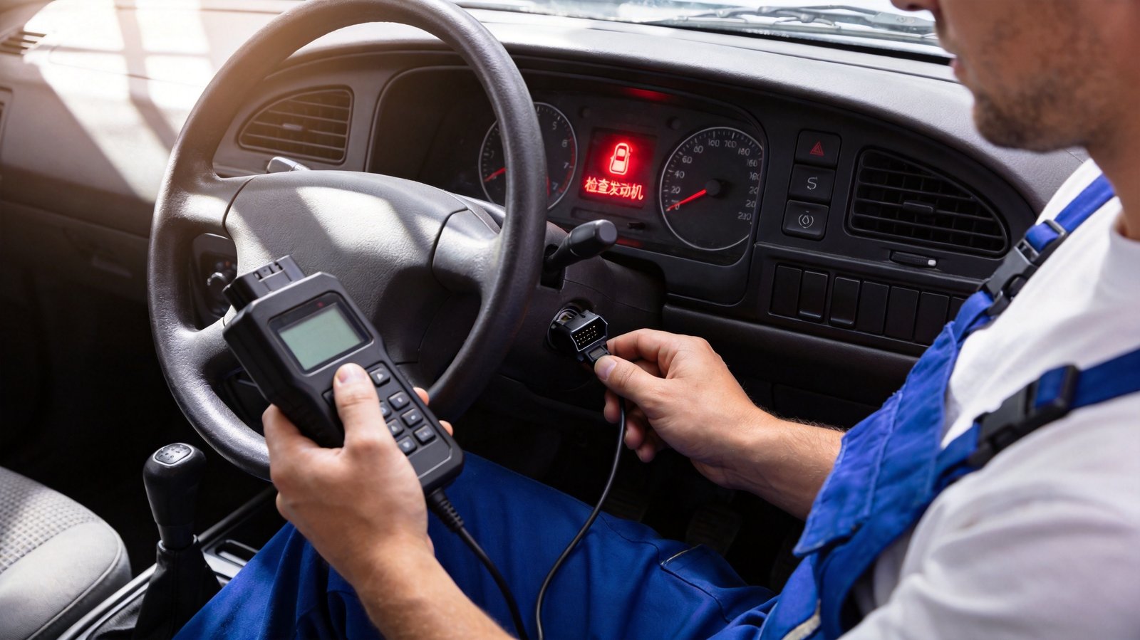 OBD2 scanner in use