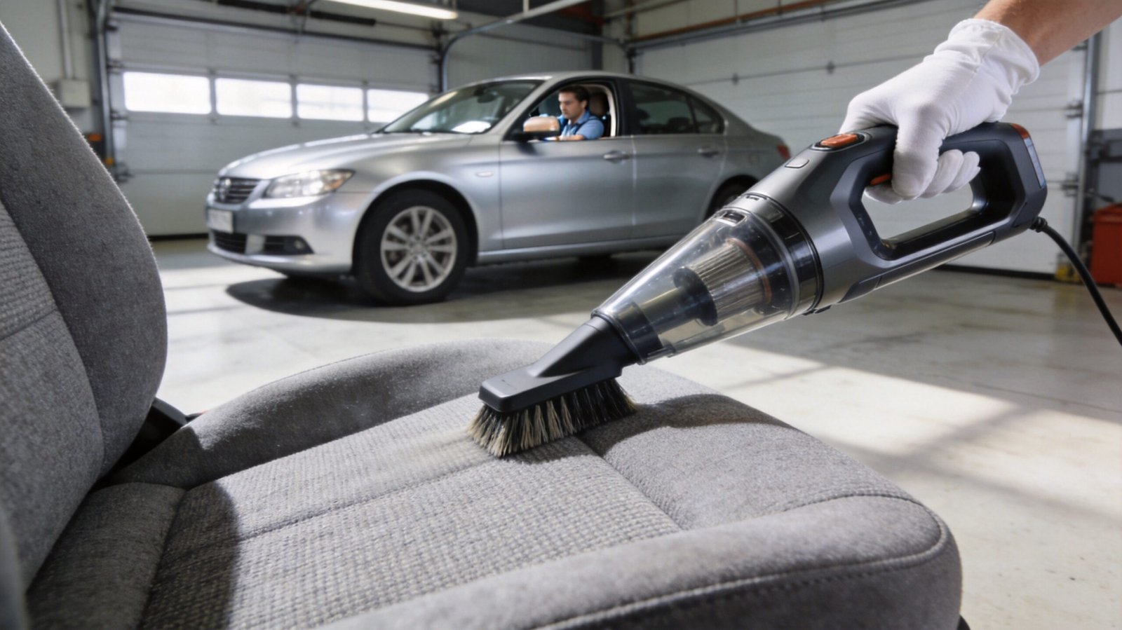 Car vacuum cleaning interior